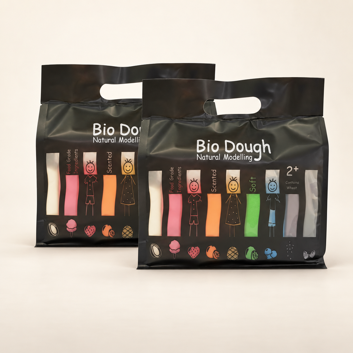 Bio DoUgh Rainbow in a Bag Play Dough 2 Pack – 9 Colours & Scents for Kids