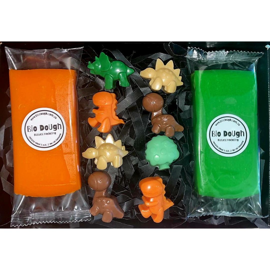 Bio DoUgh Figurines - Age of Dinosaurs - Orange & Green