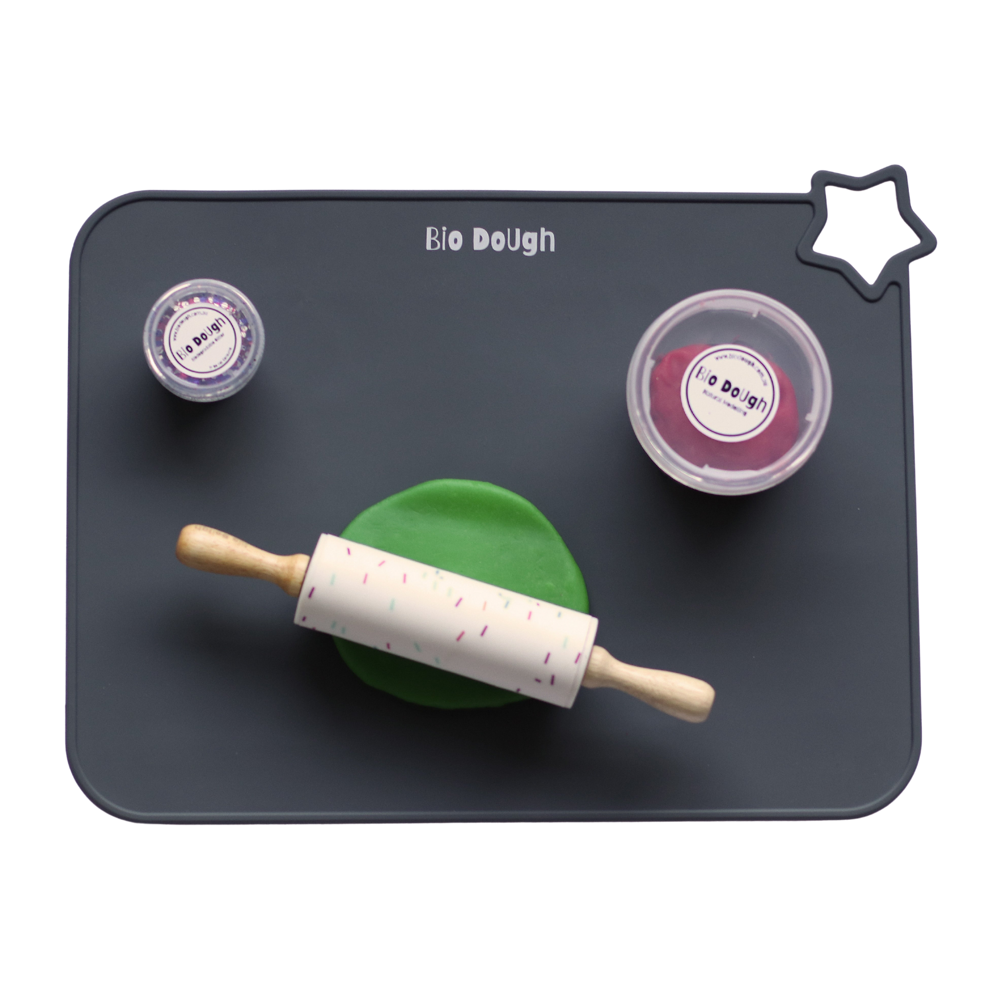Bio DoUgh Silicone Rolling Pin & Mat Bundle