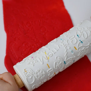 Christmas Embossed Silicone Rolling Pin