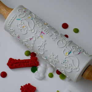 Christmas Embossed Silicone Rolling Pin