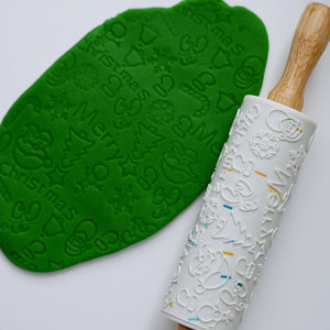 Christmas Embossed Silicone Rolling Pin