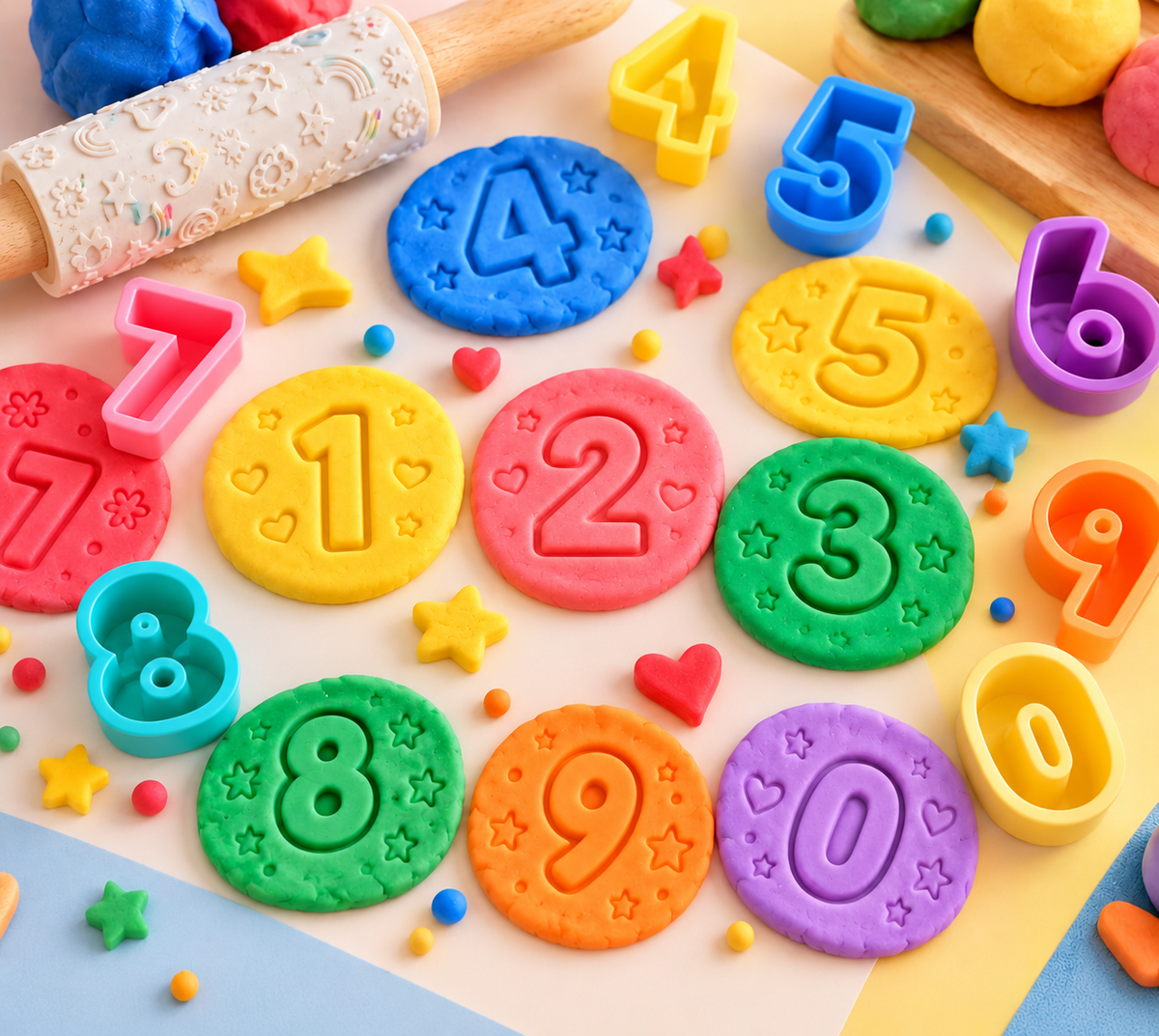 Number Cutters for Playdough 0-9 - Bio DoUgh