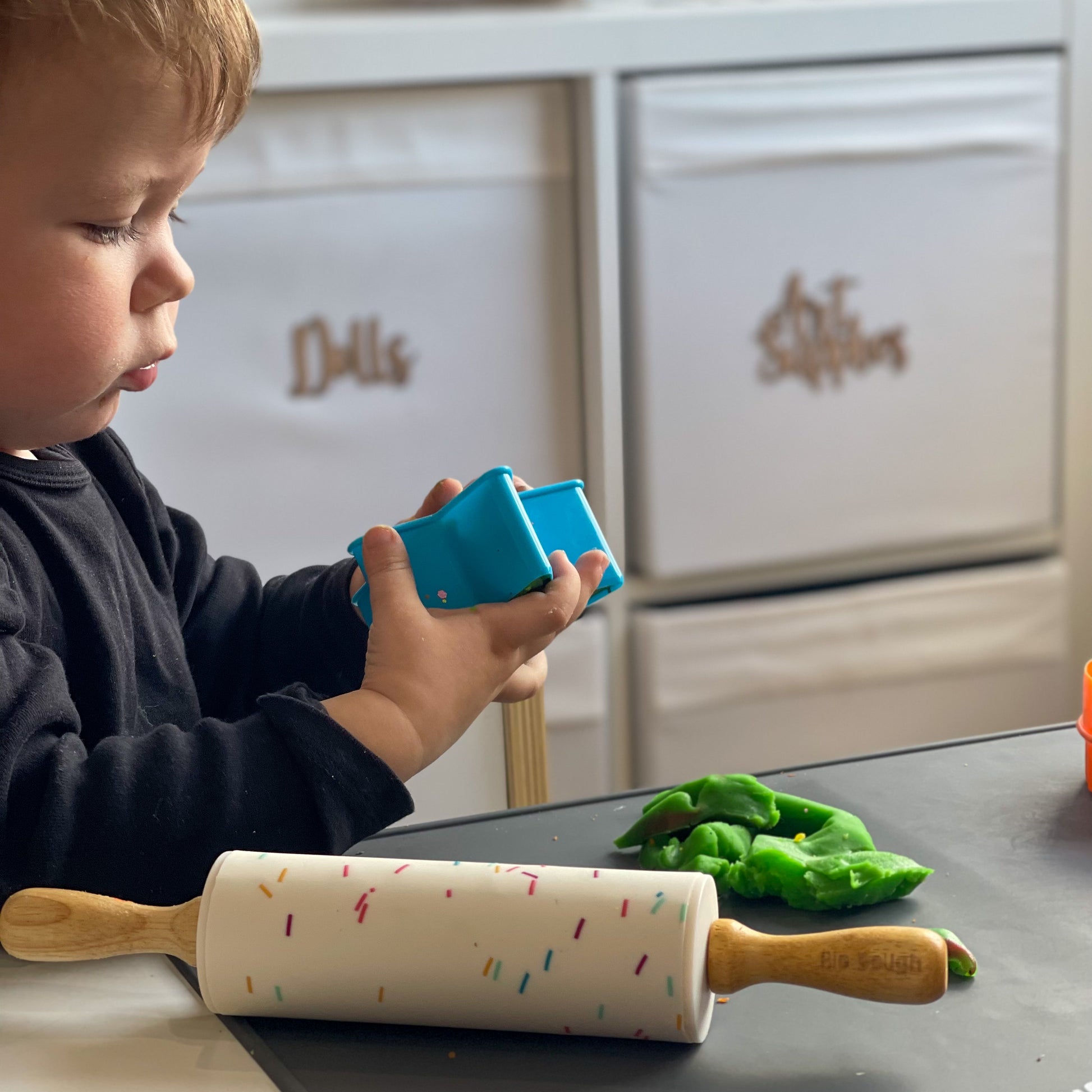 Eco-Friendly Kids Rolling Pin with BPA-Free Silicone and Natural Wood Handles