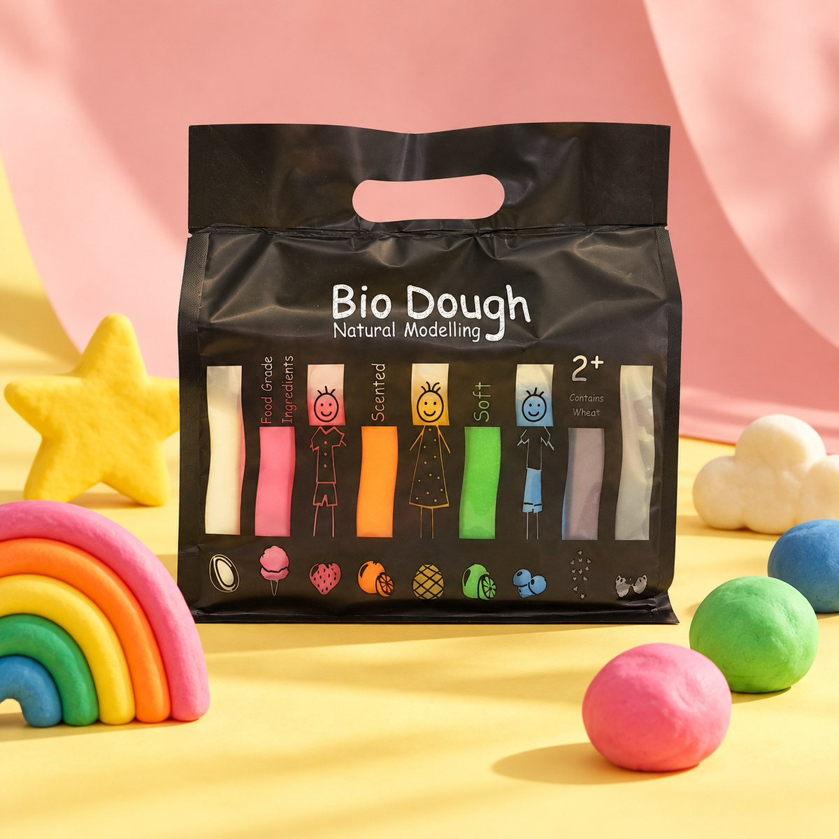 Rainbow in a Bag | 9 Colours of Natural Scented Playdough for Kids