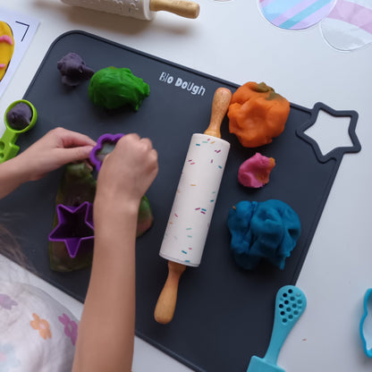 Bio DoUgh Confetti Silicone Rolling Pin for Kids – Eco-Friendly and Safe Play Tool