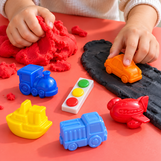 Transport Playdough Sensory Set – Cars, Trucks, Planes, Trains and Boats
