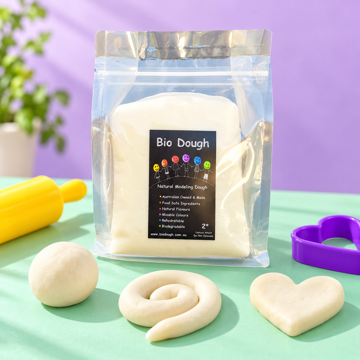 Dye-free Bio DoUgh with natural playdough shapes for creative and open-ended play