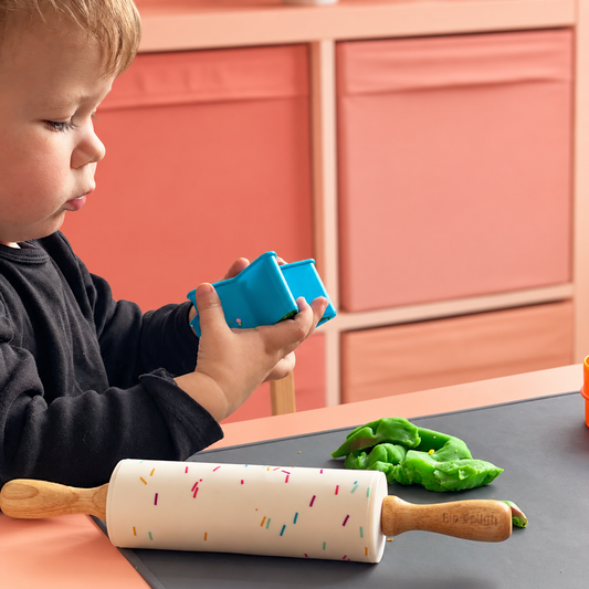 Bio DoUgh Silicone Rolling Pin and Mat Playdough Fun Bundle