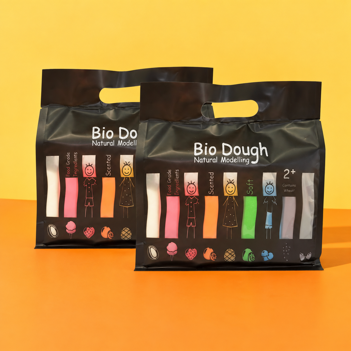 Bio DoUgh Rainbow in a Bag Play Dough 2 Pack – 9 Colours & Scents for Kids