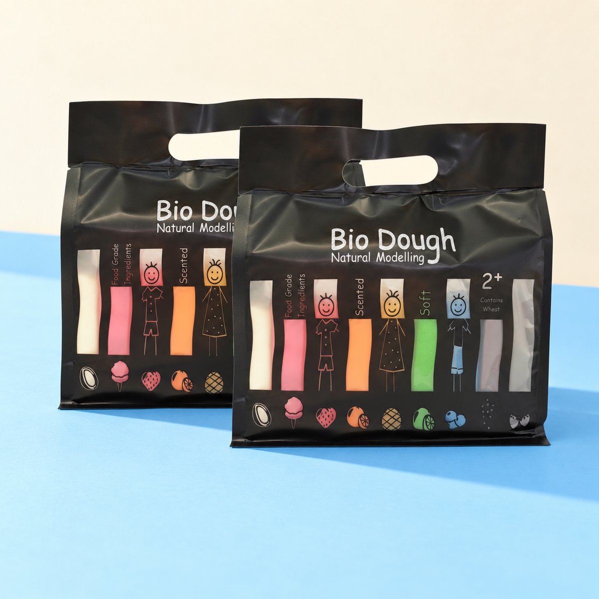Bio DoUgh Rainbow in a Bag Play Dough 2 Pack – 9 Colours & Scents for Kids
