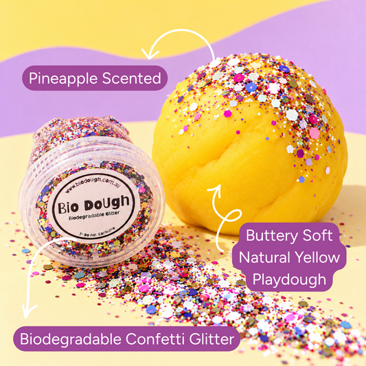 Yellow Pineapple Confetti Playdough Gift Set