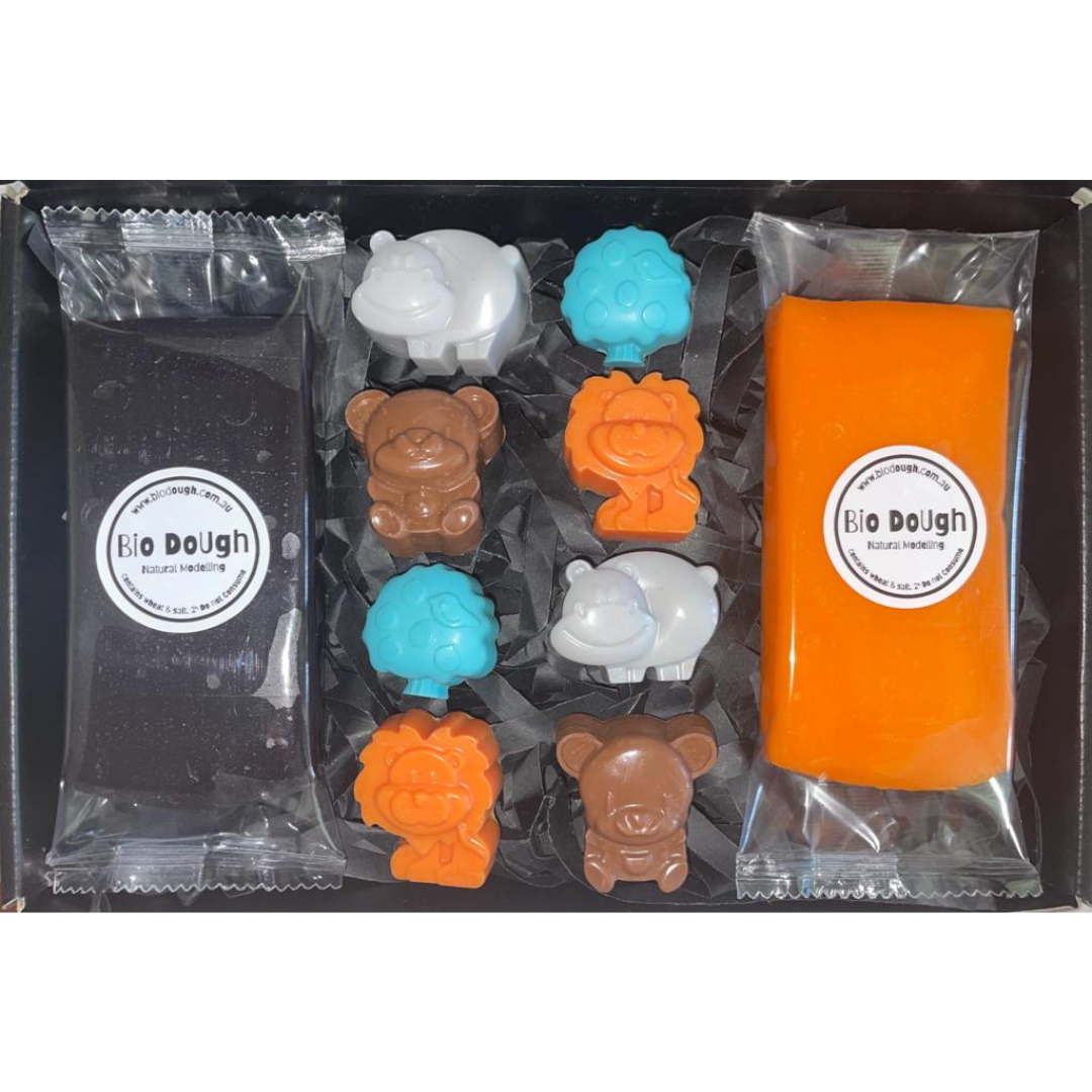 Bio DoUgh Figurines - Adventure Animals Orange & Black