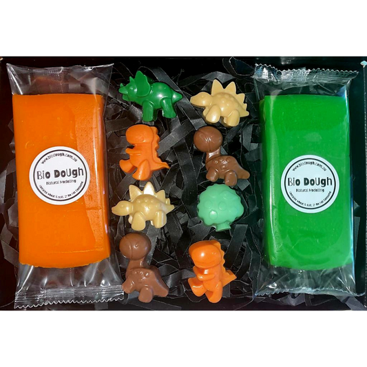 Bio DoUgh Figurines - Age of Dinosaurs - Orange & Green
