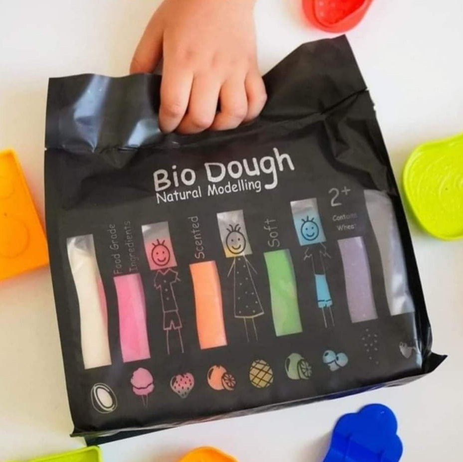 Bio Dough | Rainbow in a Bag | All Natural, Eco-Friendly, Kids Dough for Sensory Play | 9 Fun Colours and Scents